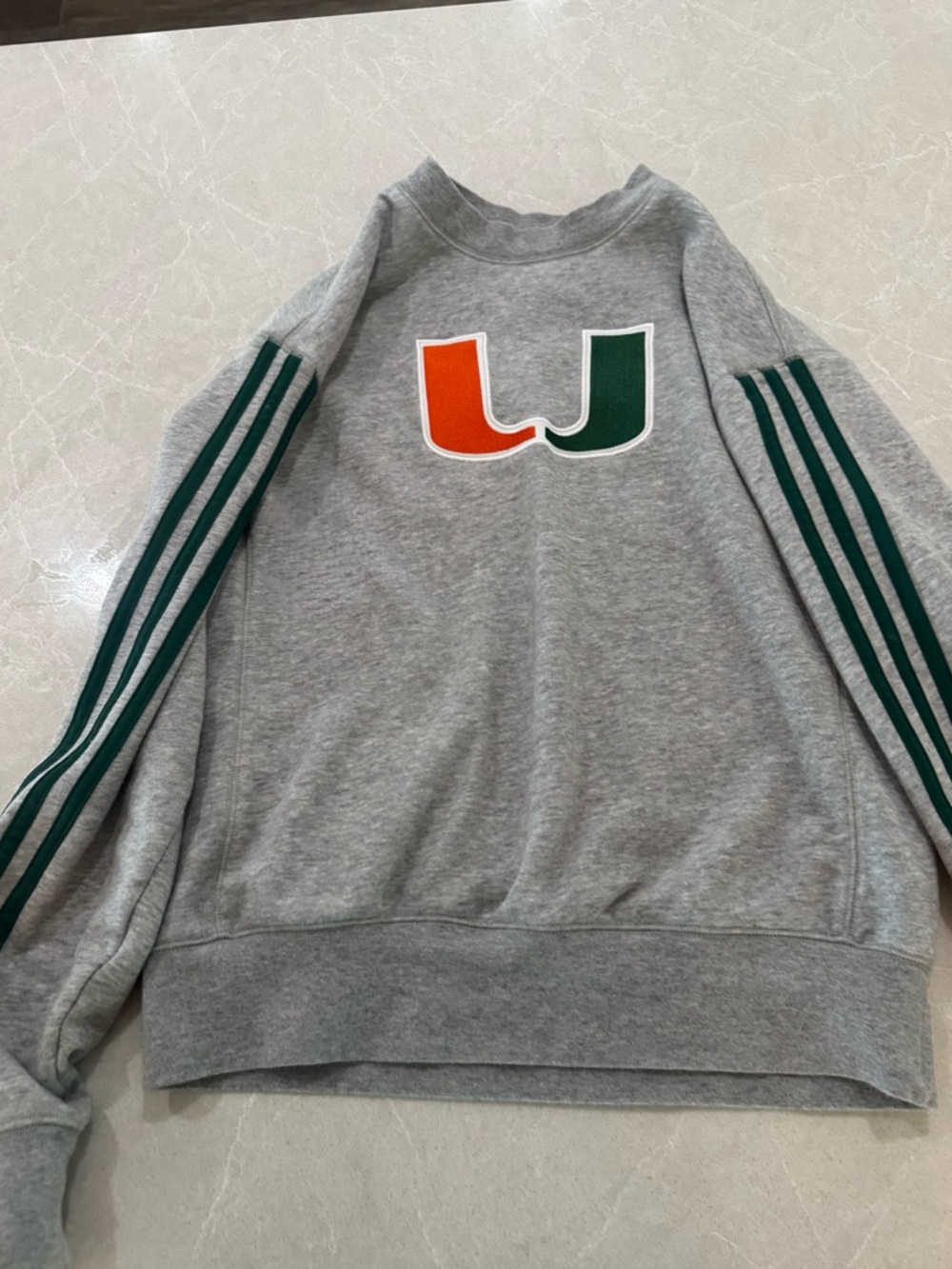 Adidas Miami Hurricanes Sweatshirt Mens Small Gray NCAA Crewneck Pullover